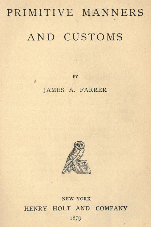 Primitive Manners and Customs cover