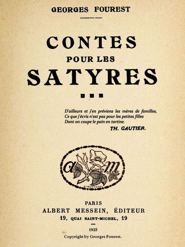 Contes pour les satyres cover