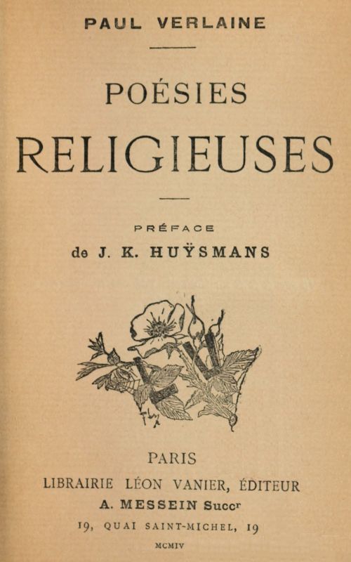 Poésies religieuses / Préface de J. K. Huÿsmans cover