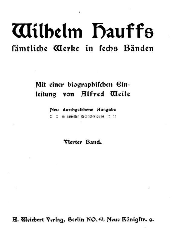 Wilhelm Hauffs sämtliche Werke in sechs Bänden. Bd. 4 cover
