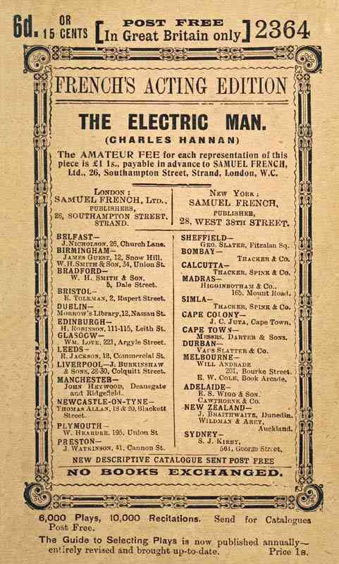 The Electric Man / Being the One Act Version of the Three Act Farcical Comedy of the Same Name cover