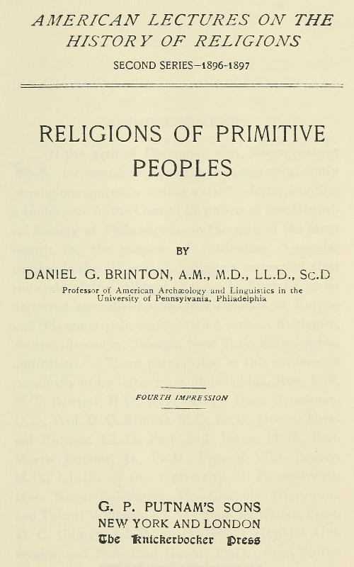 Religions of Primitive Peoples cover