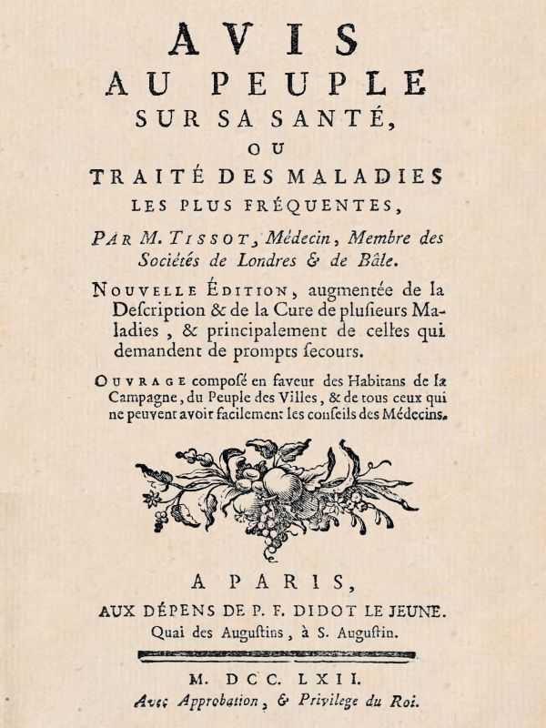 Avis au peuple sur sa santé / ou traité des maladies les plus fréquentes cover