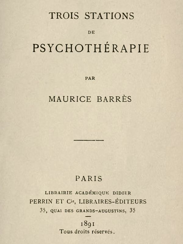 Trois Stations de psychothérapie cover