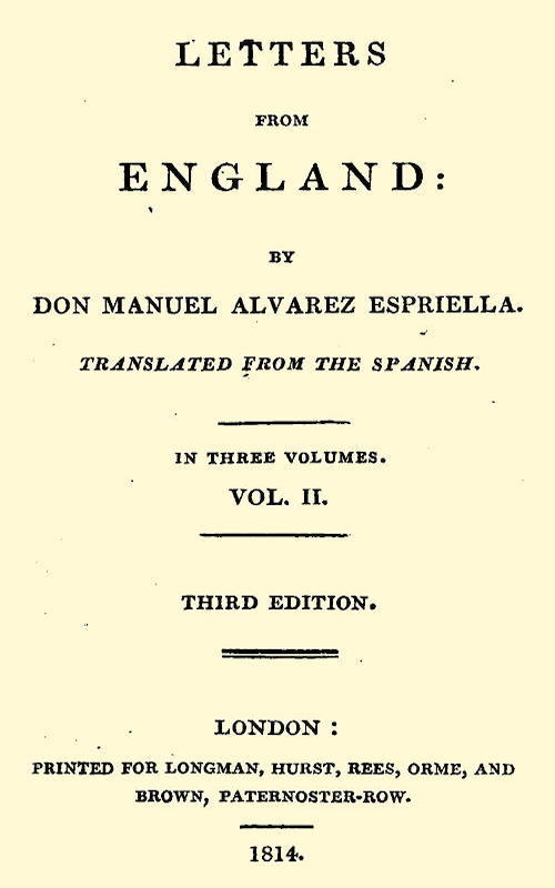 Letters from England, Volume 2 (of 3) cover