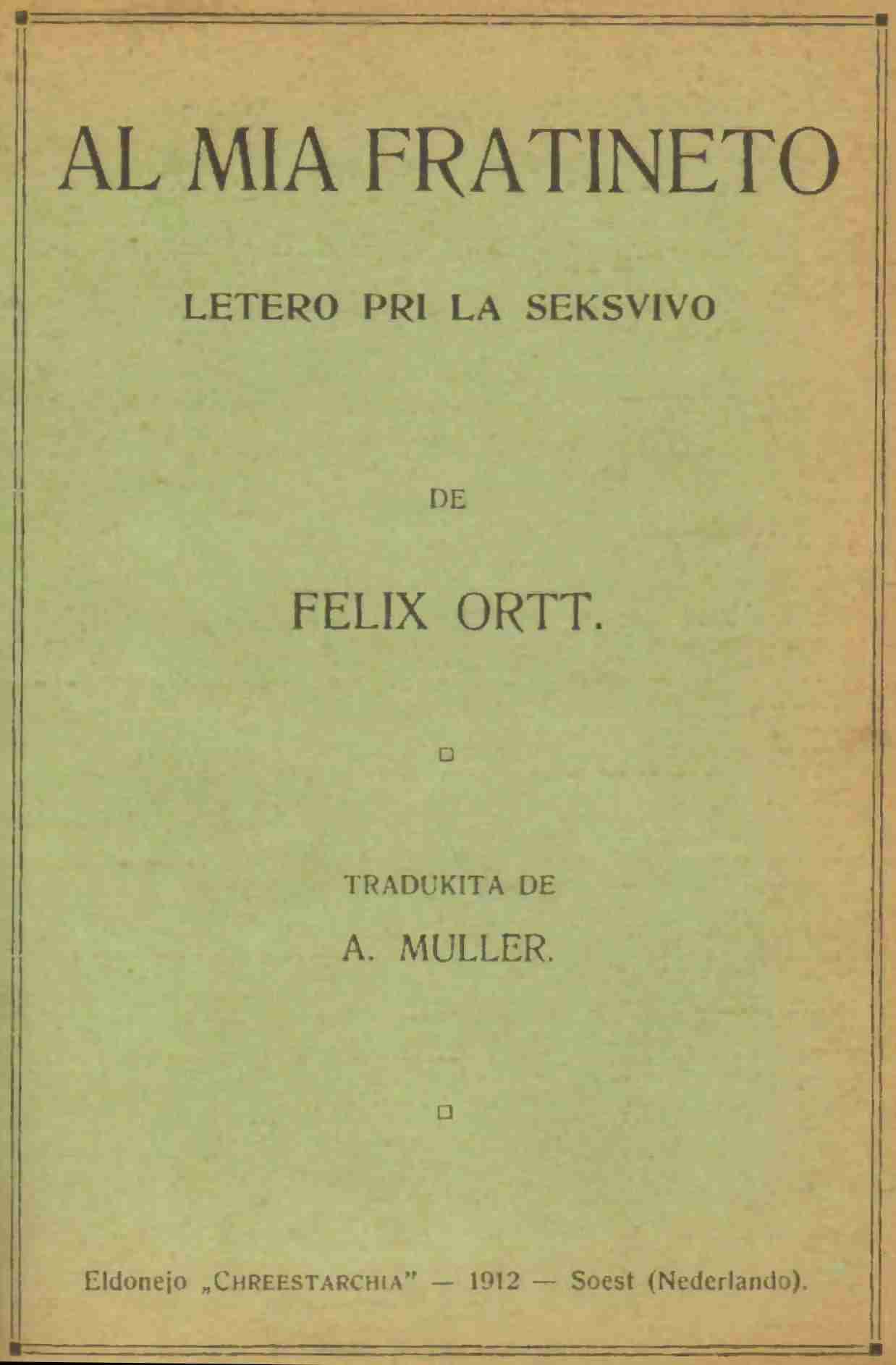 Al mia fratineto: Letero pri la seksvivo cover