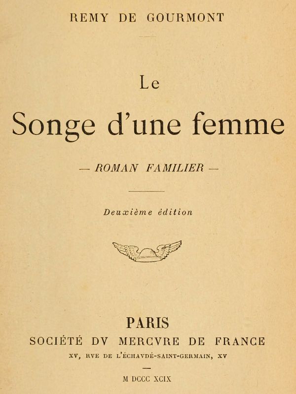 Le songe d'une femme: roman familier cover