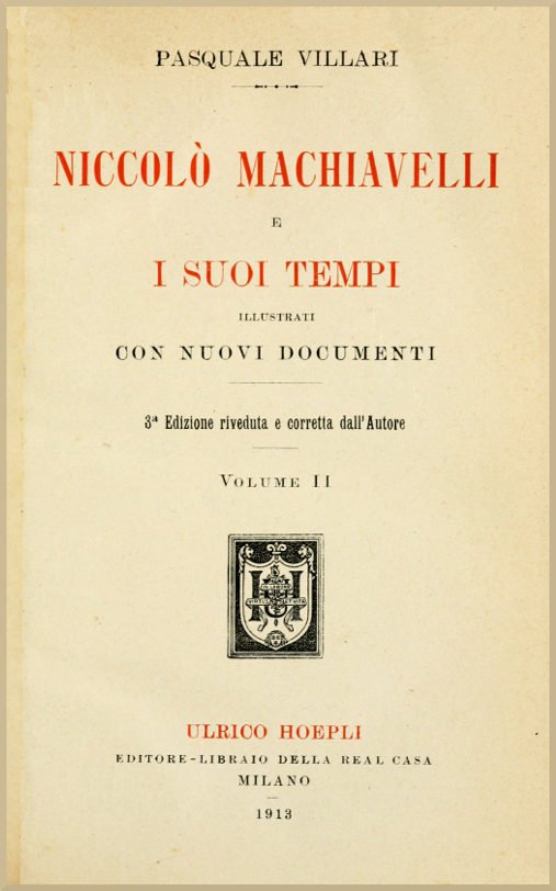Niccolò Machiavelli e i suoi tempi, vol. II cover
