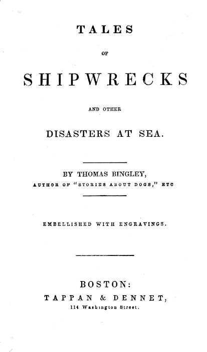 Tales of Shipwrecks and Other Disasters at Sea cover