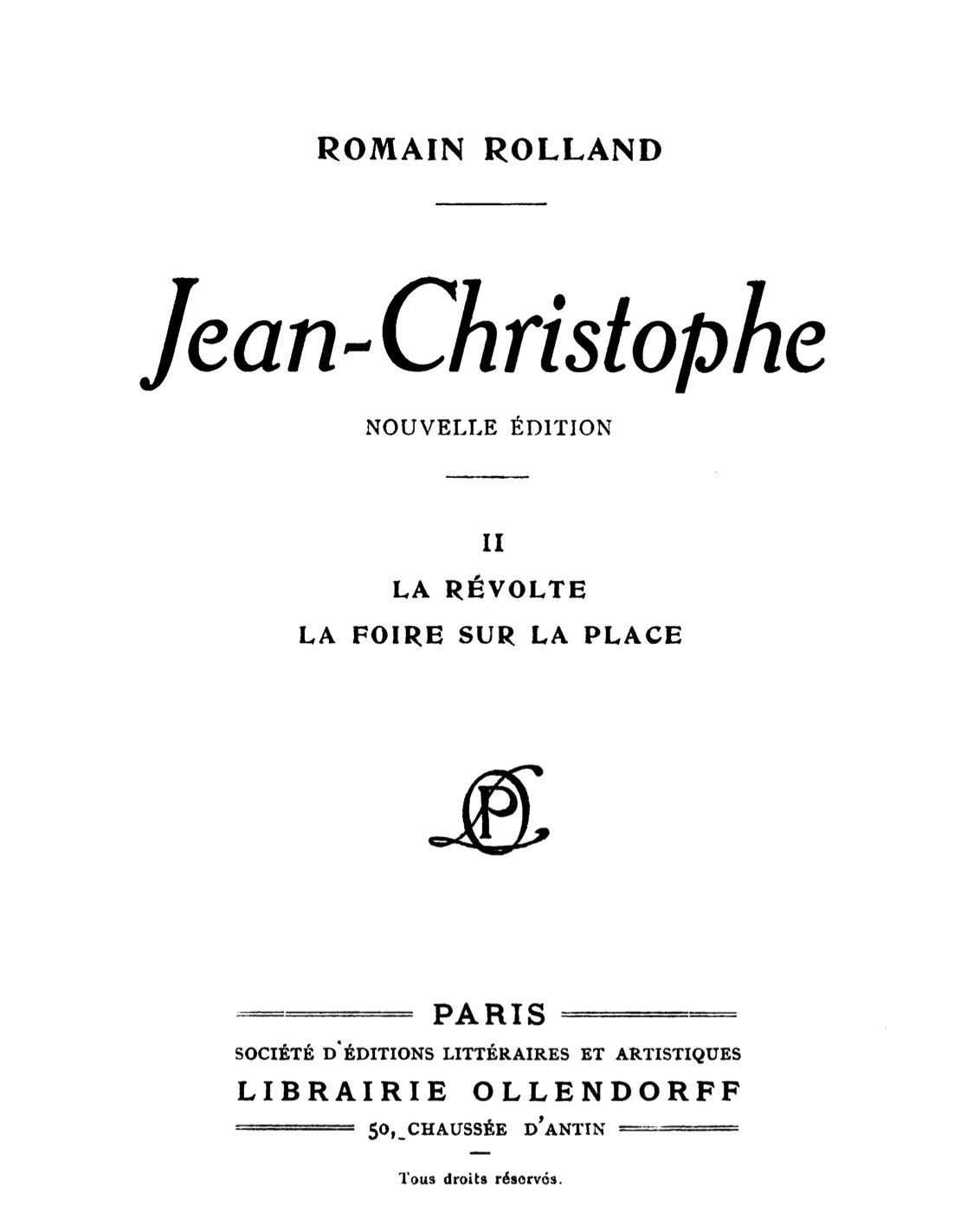Jean-Christophe, Volume 2 / La Révolte, La Foire sur la Place cover