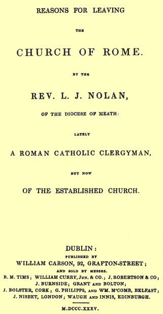 Reasons for Leaving the Church of Rome cover