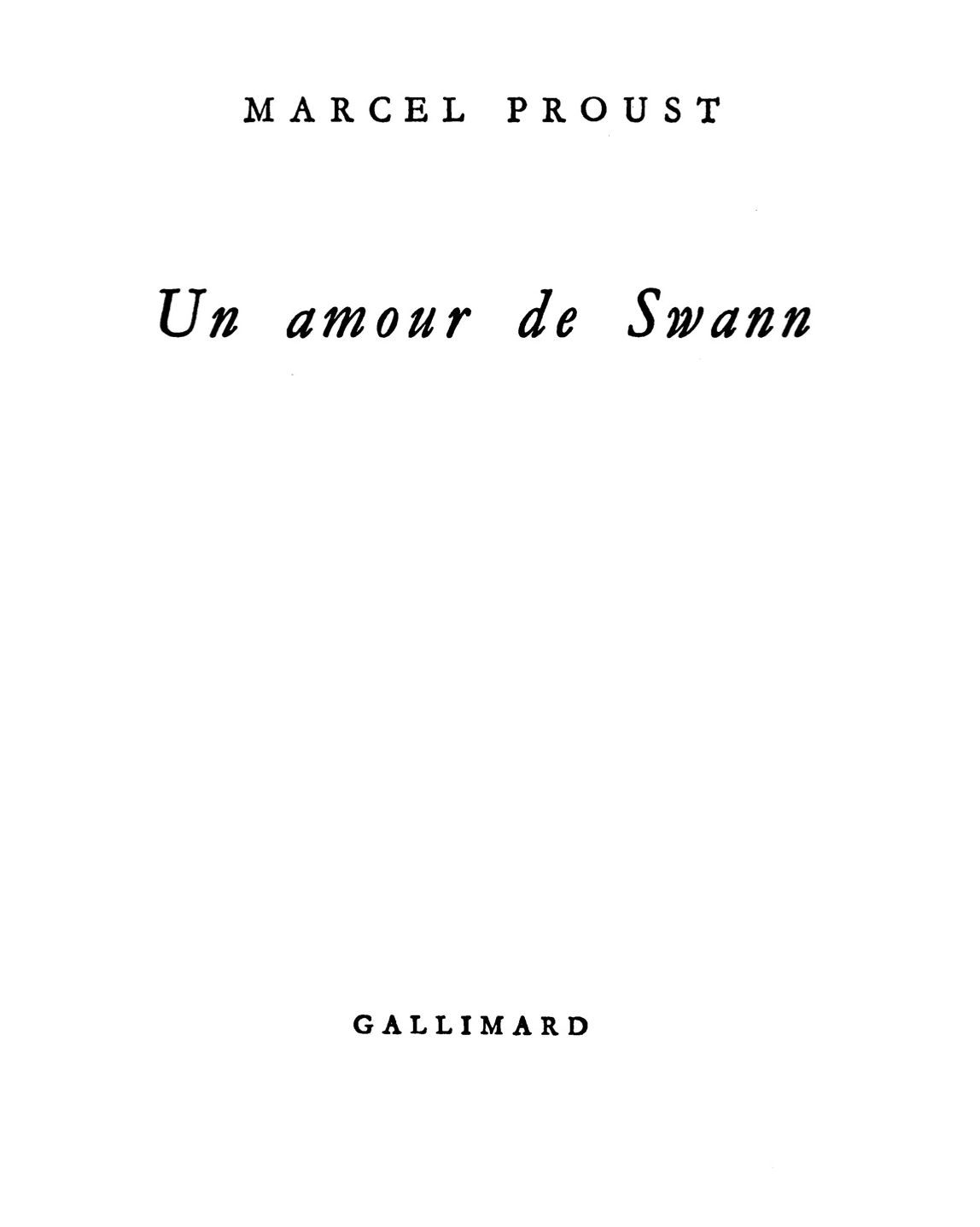 Un amour de Swann cover