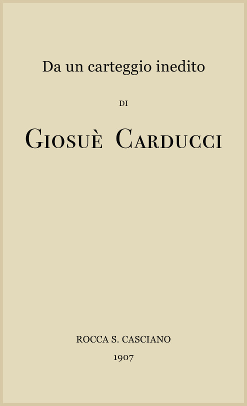 Da un carteggio inedito cover