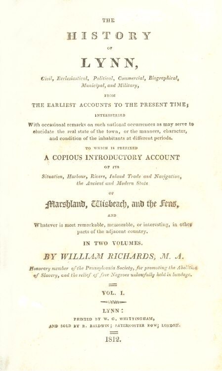 The History of Lynn, Vol. 1 [of 2] cover