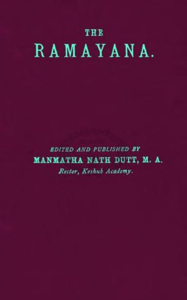 The Rāmāyana, Volume 4. Uttara Kānda cover