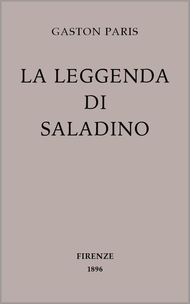 La leggenda di Saladino cover
