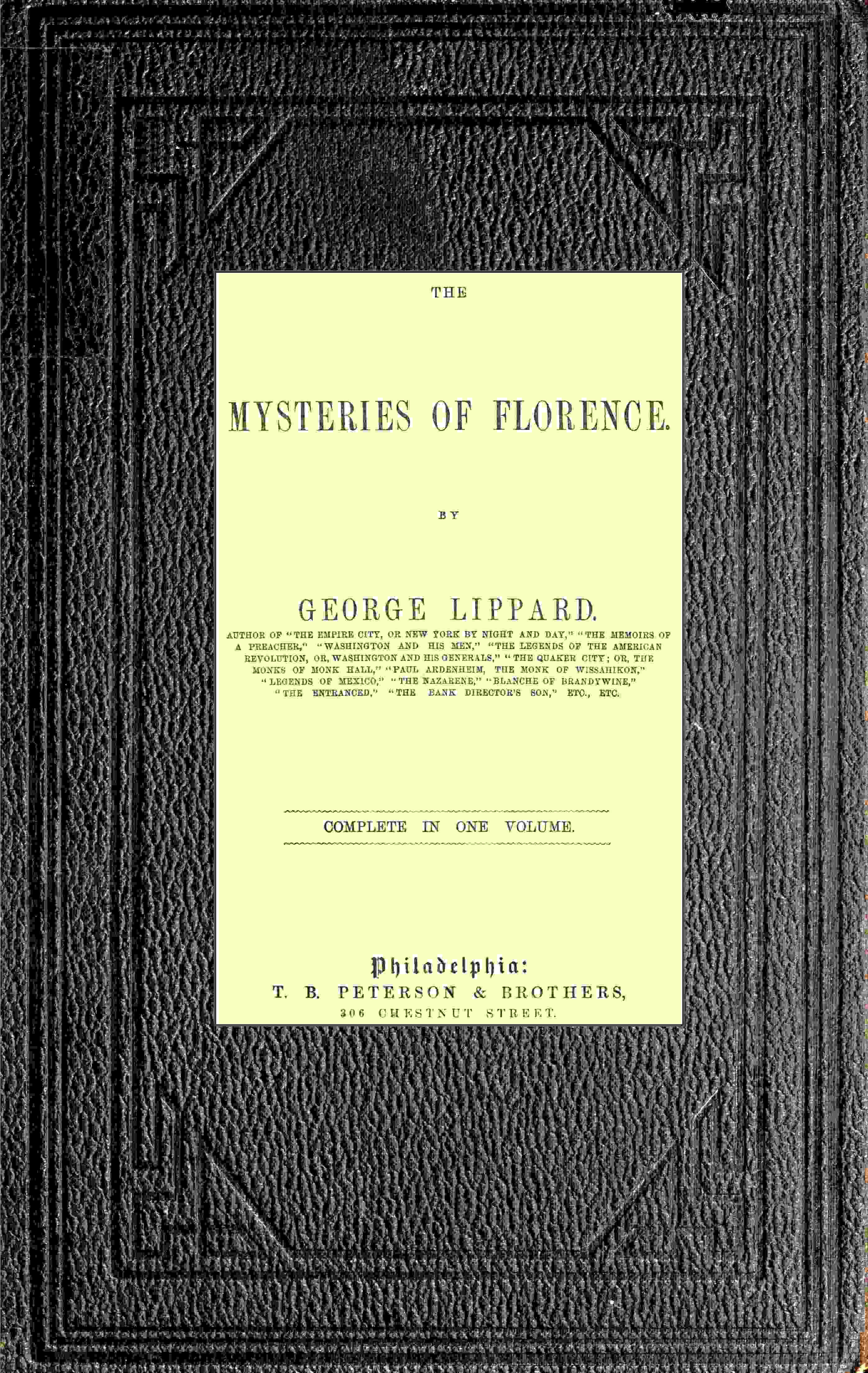 The Mysteries of Florence cover