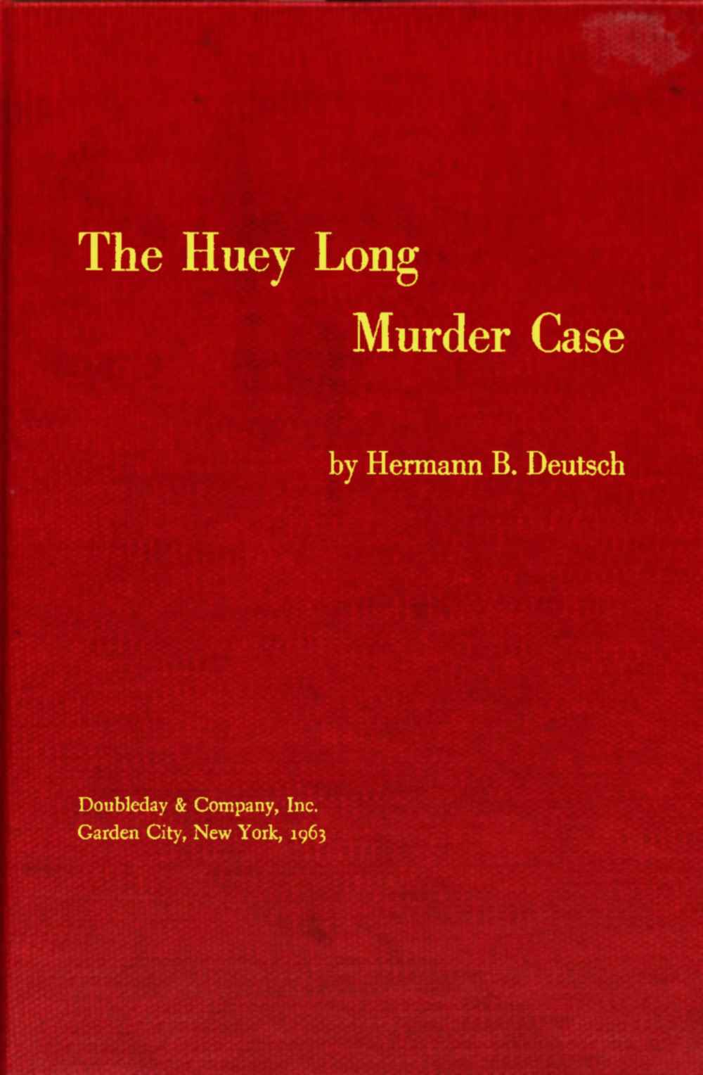 The Huey Long Murder Case cover
