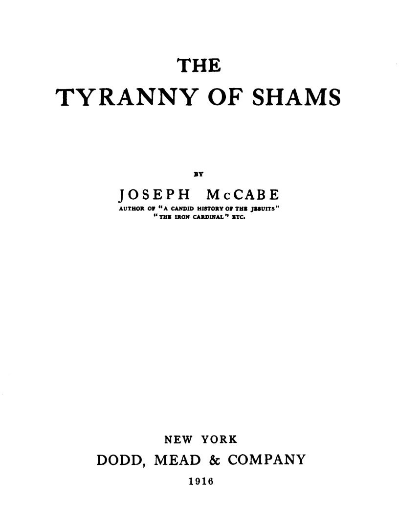The Tyranny of Shams cover