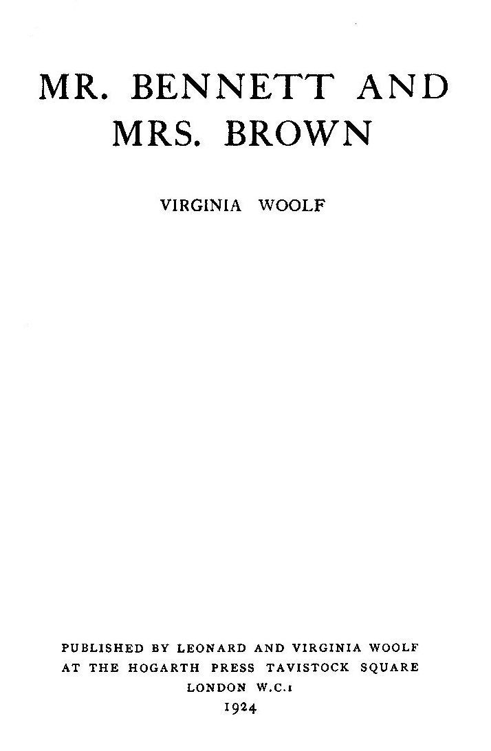 Mr. Bennett and Mrs. Brown cover