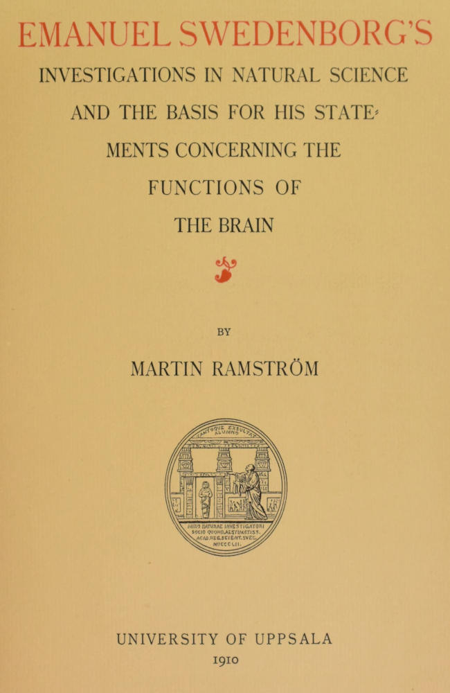 Emanuel Swedenborg's Investigations in Natural Science and the Basis for His Statements Concerning the Functions of the Brain cover