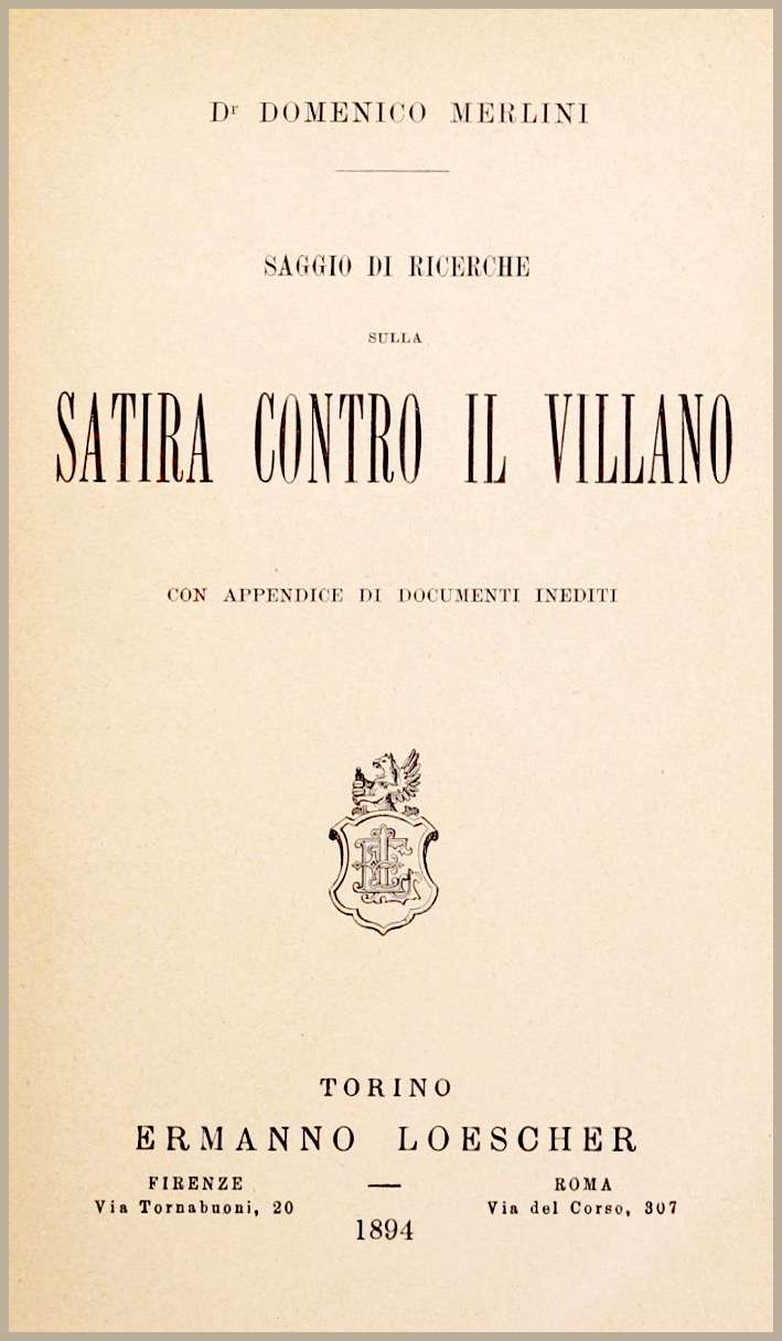 Saggio di ricerche sulla satira contro il villano cover