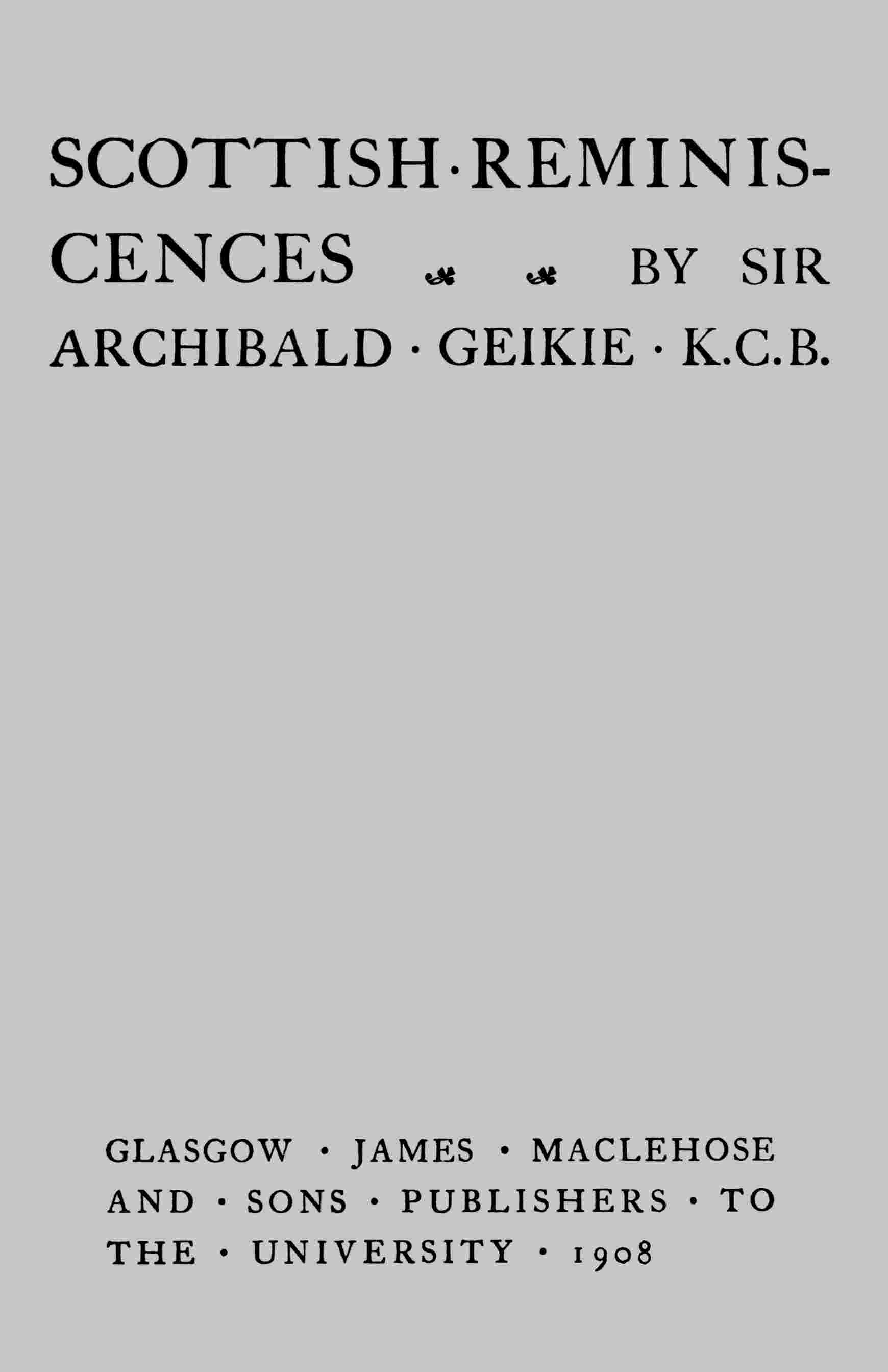 Scottish Reminiscences cover