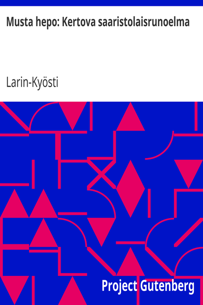 Musta hepo: Kertova saaristolaisrunoelma cover
