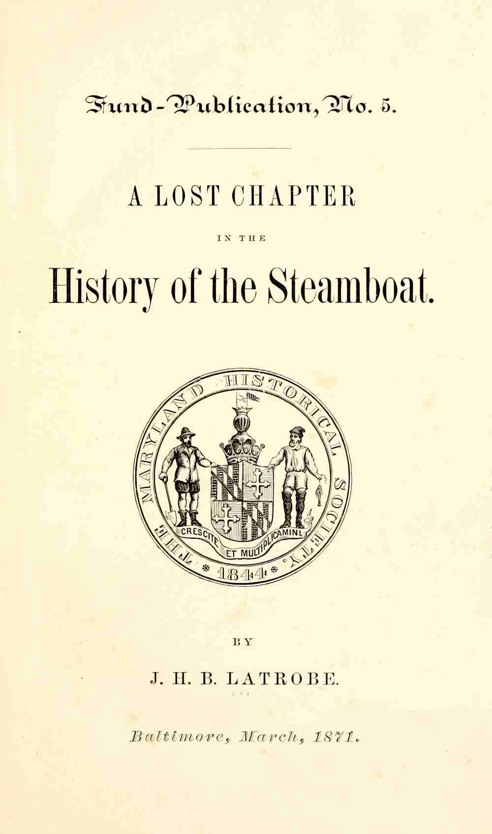 A Lost Chapter in the History of the Steamboat cover