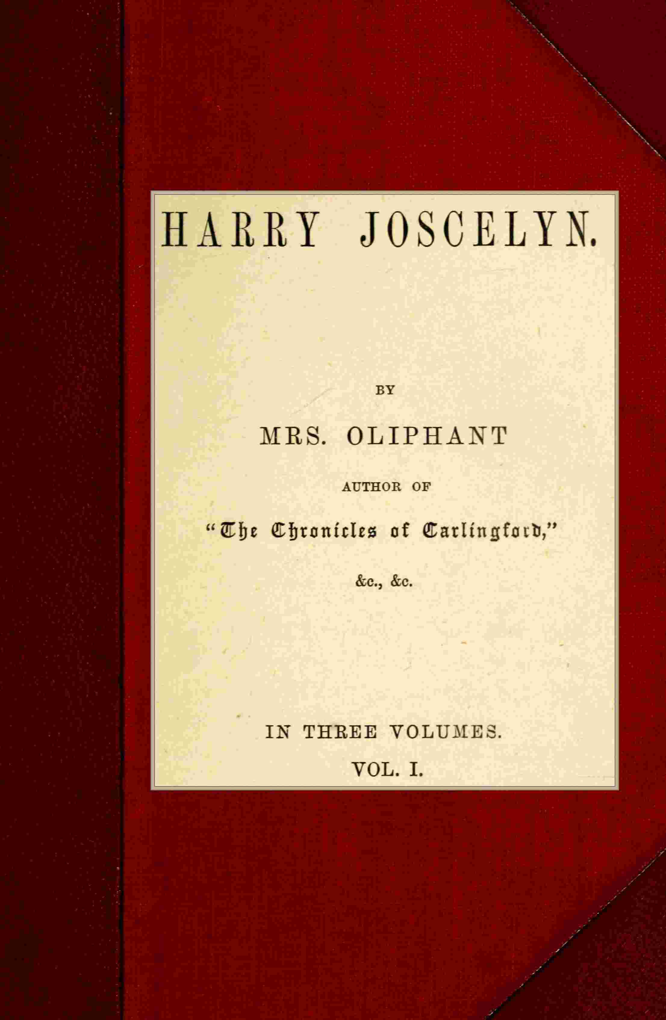 Harry Joscelyn; vol. 1 of 3 cover
