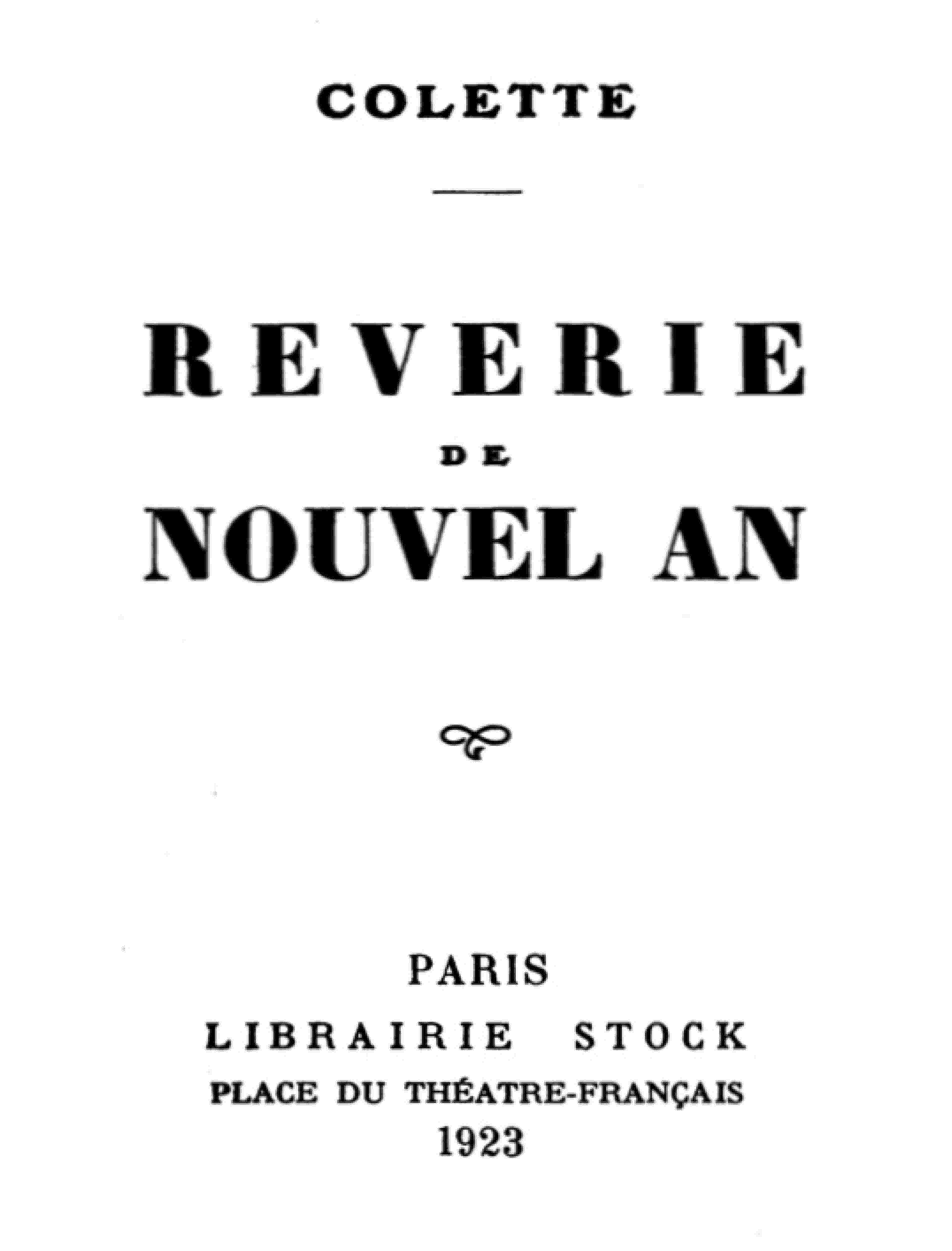 Rêverie de Nouvel An cover