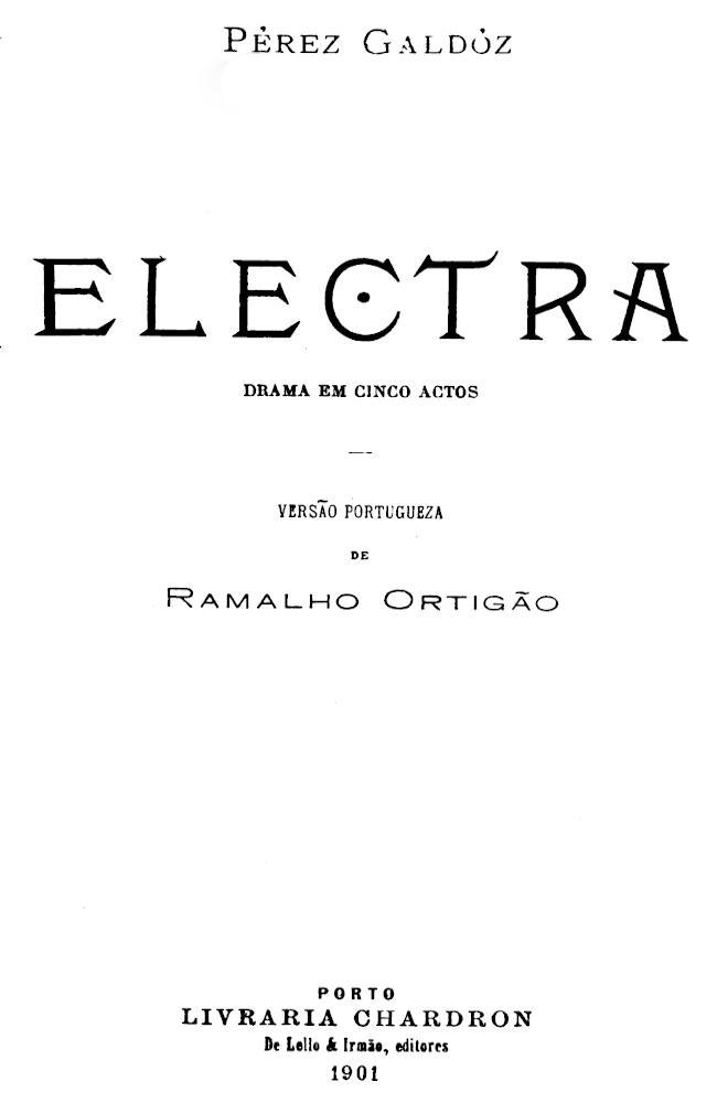 Electra: Drama em cinco actos cover