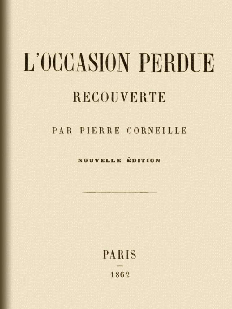 L'occasion perdue recouverte cover