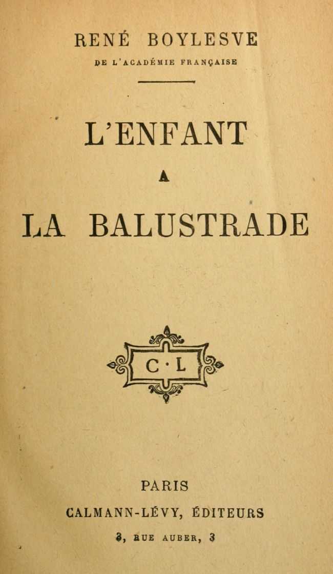 L'enfant à la balustrade cover