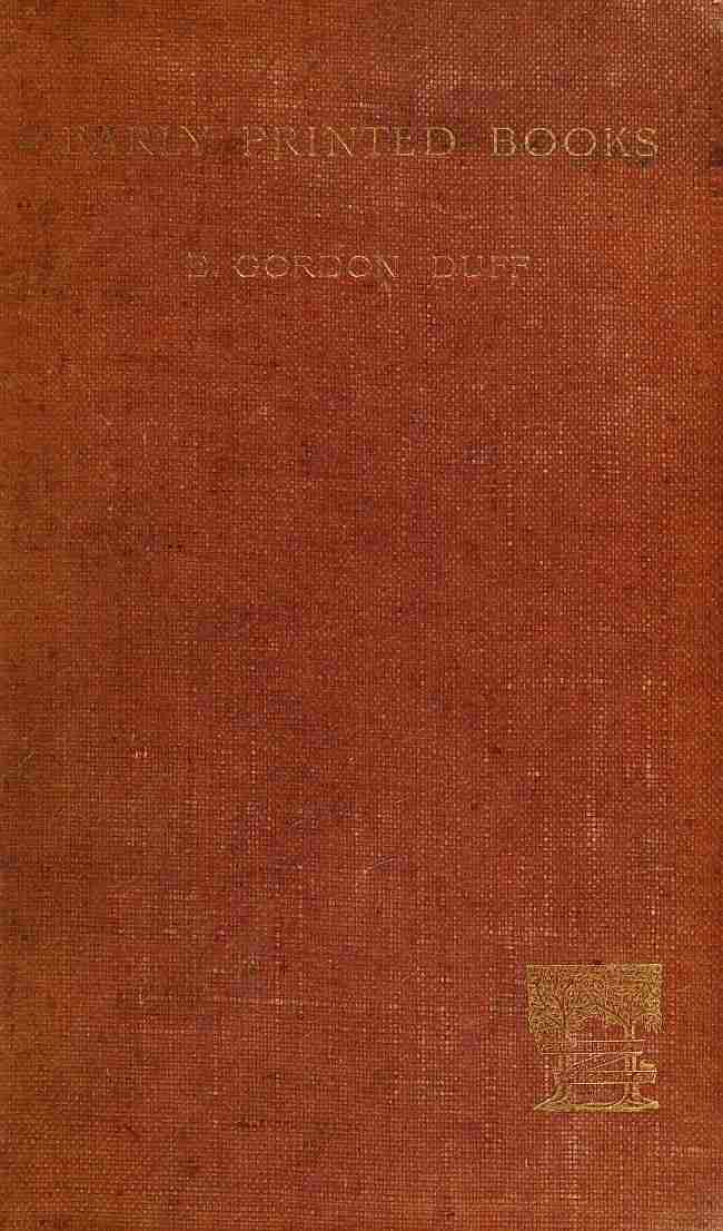 Early Printed Books cover