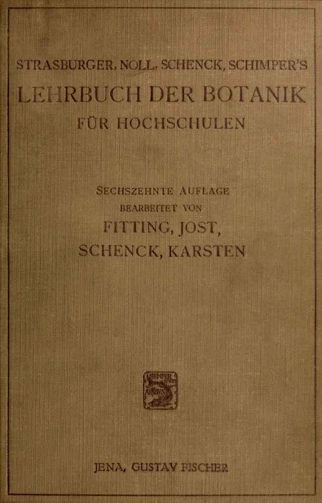 Lehrbuch der Botanik für Hochschulen cover