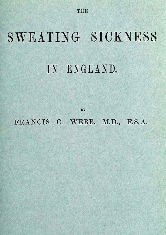 The Sweating Sickness in England cover