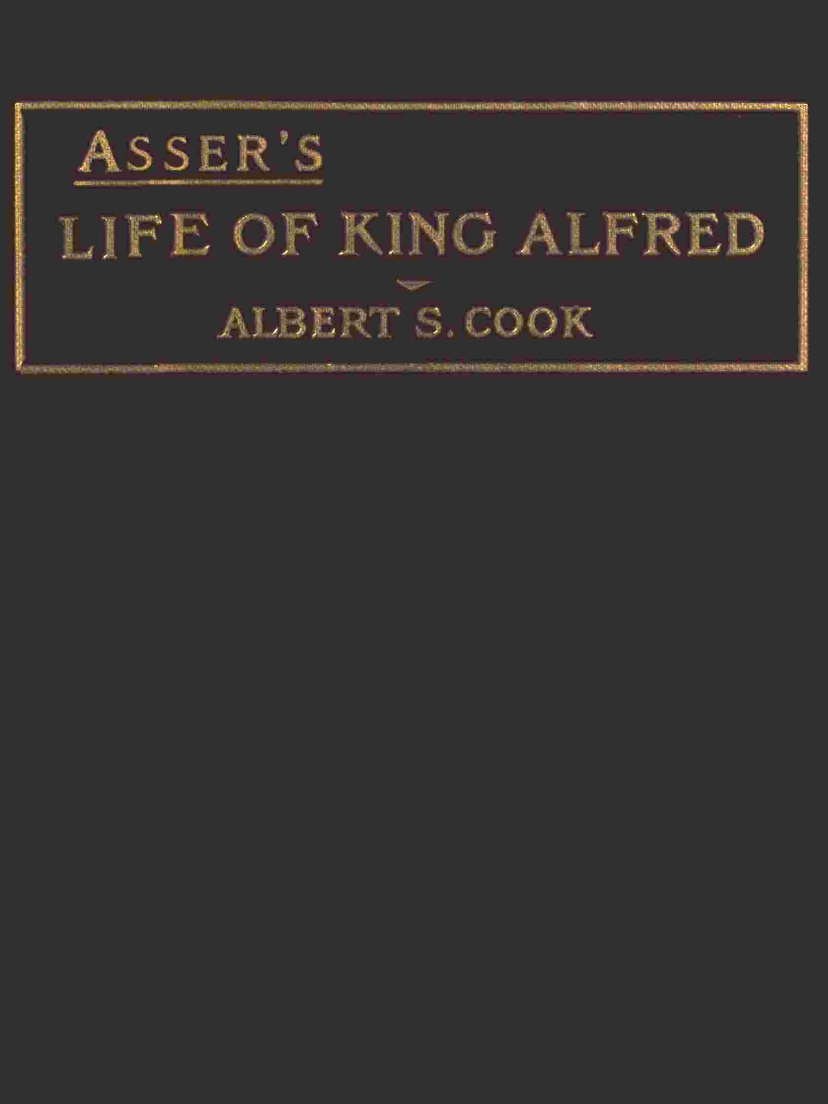 Asser's Life of King Alfred cover