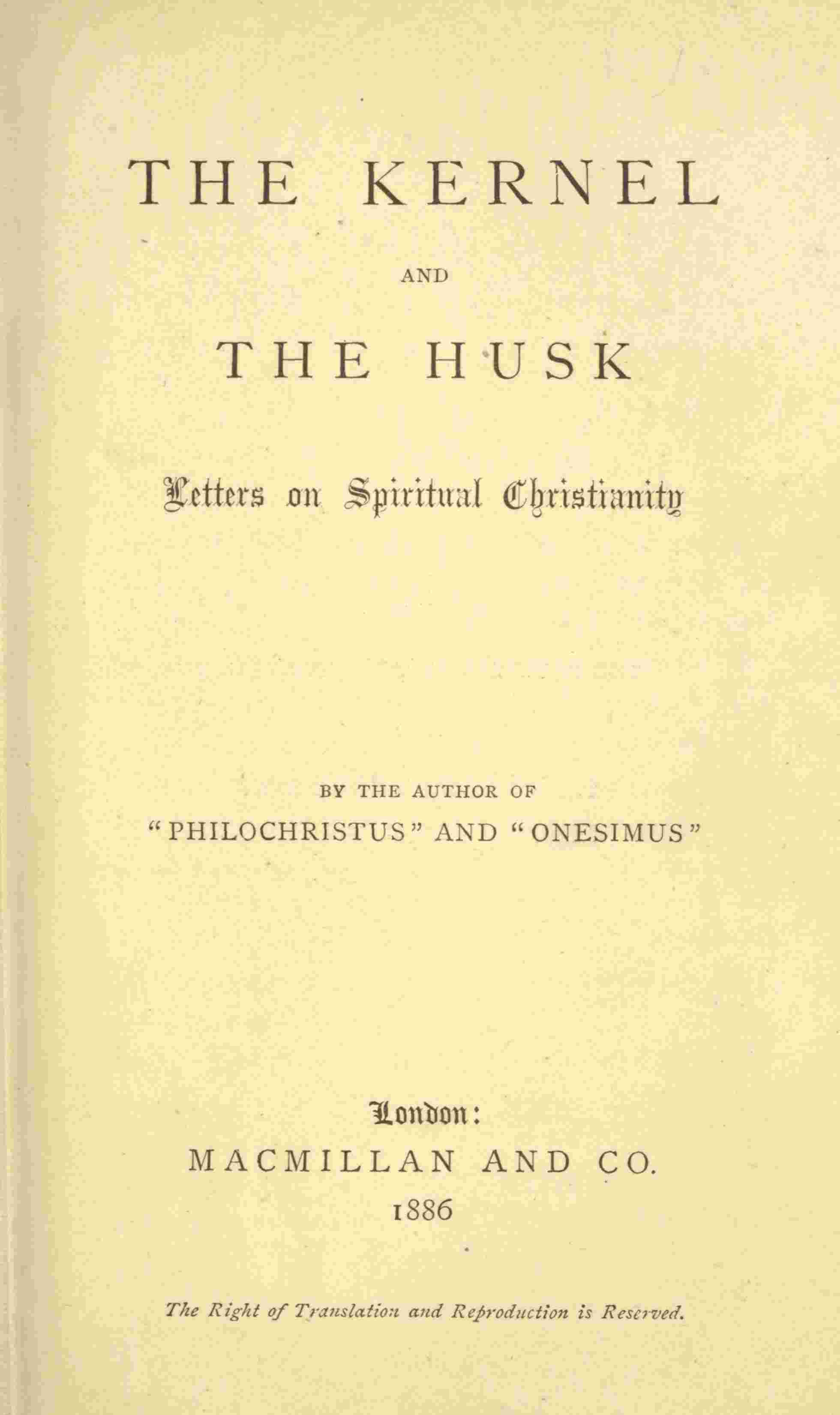 The Kernel and the Husk: Letters on Spiritual Christianity cover