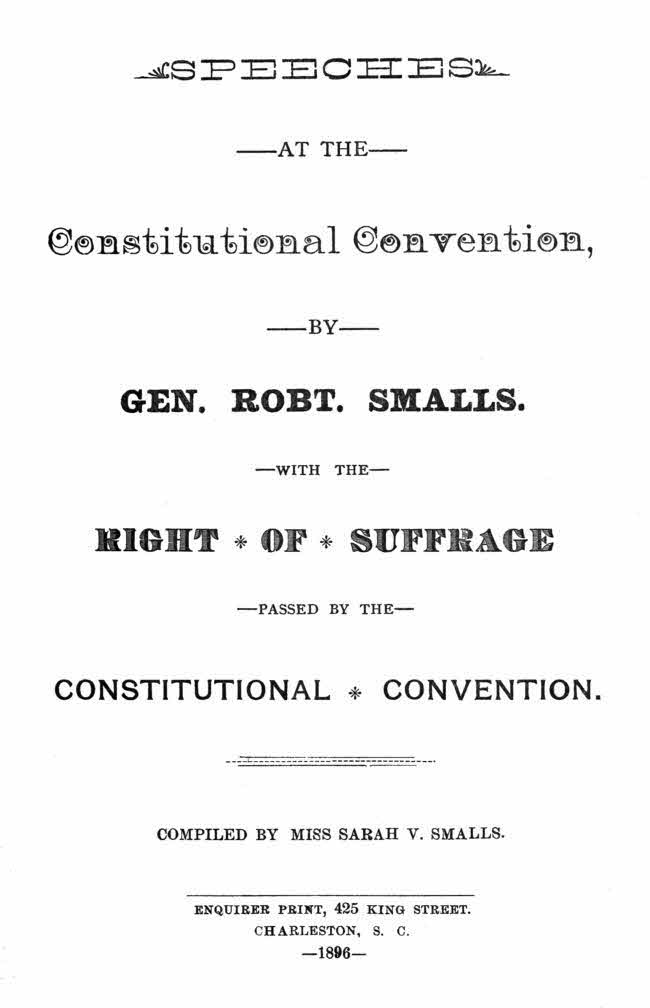 Speeches at the Constitutional Convention / With the Right of Suffrage Passed by the Constitutional Convention cover