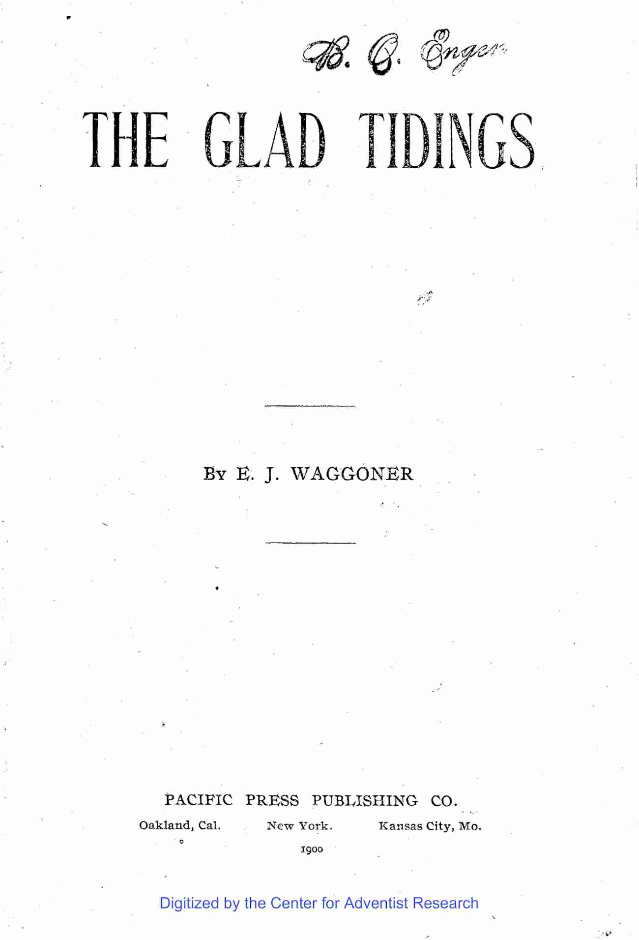 The Glad Tidings cover