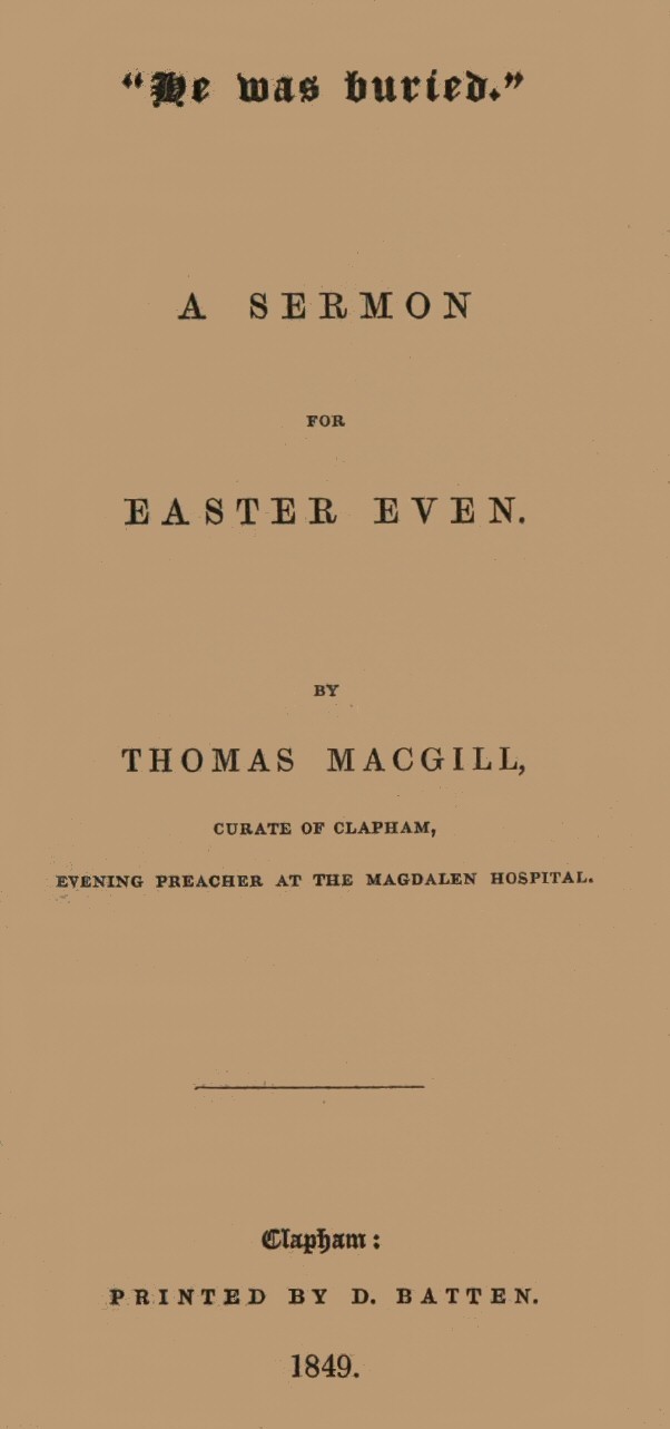 "He was buried." A Sermon for Easter Even cover