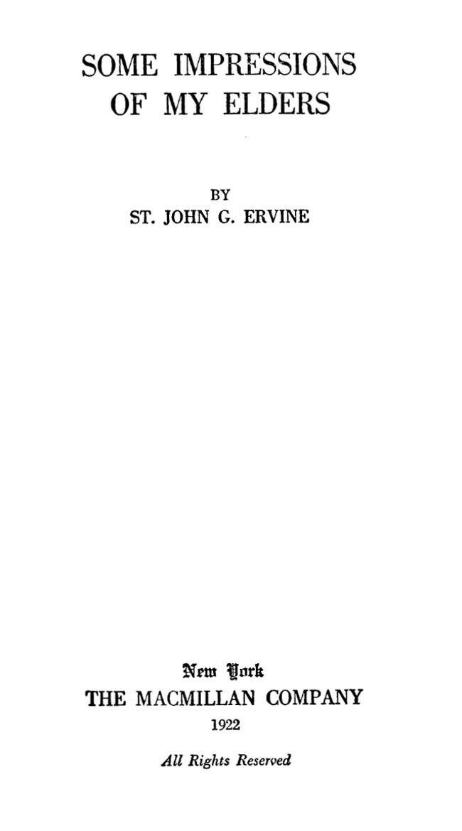 Some Impressions of My Elders cover