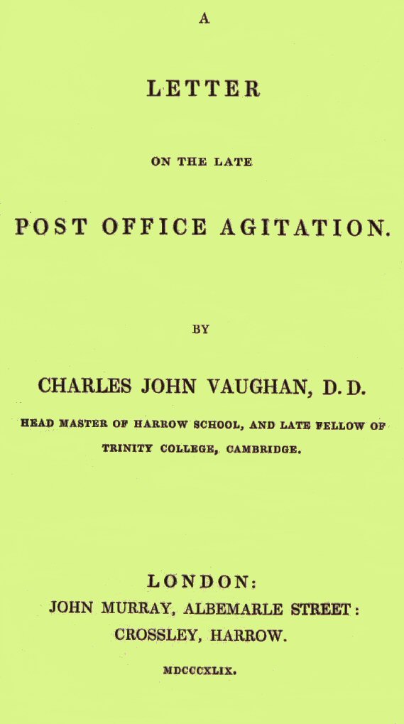 A Letter on the Late Post Office Agitation cover