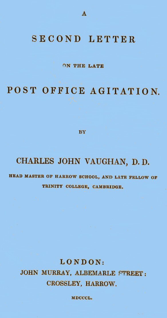 A Second Letter on the late Post Office Agitation cover