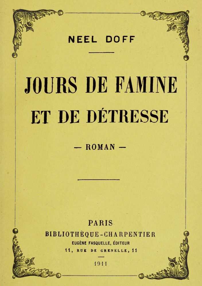 Jours de famine et de détresse: roman cover