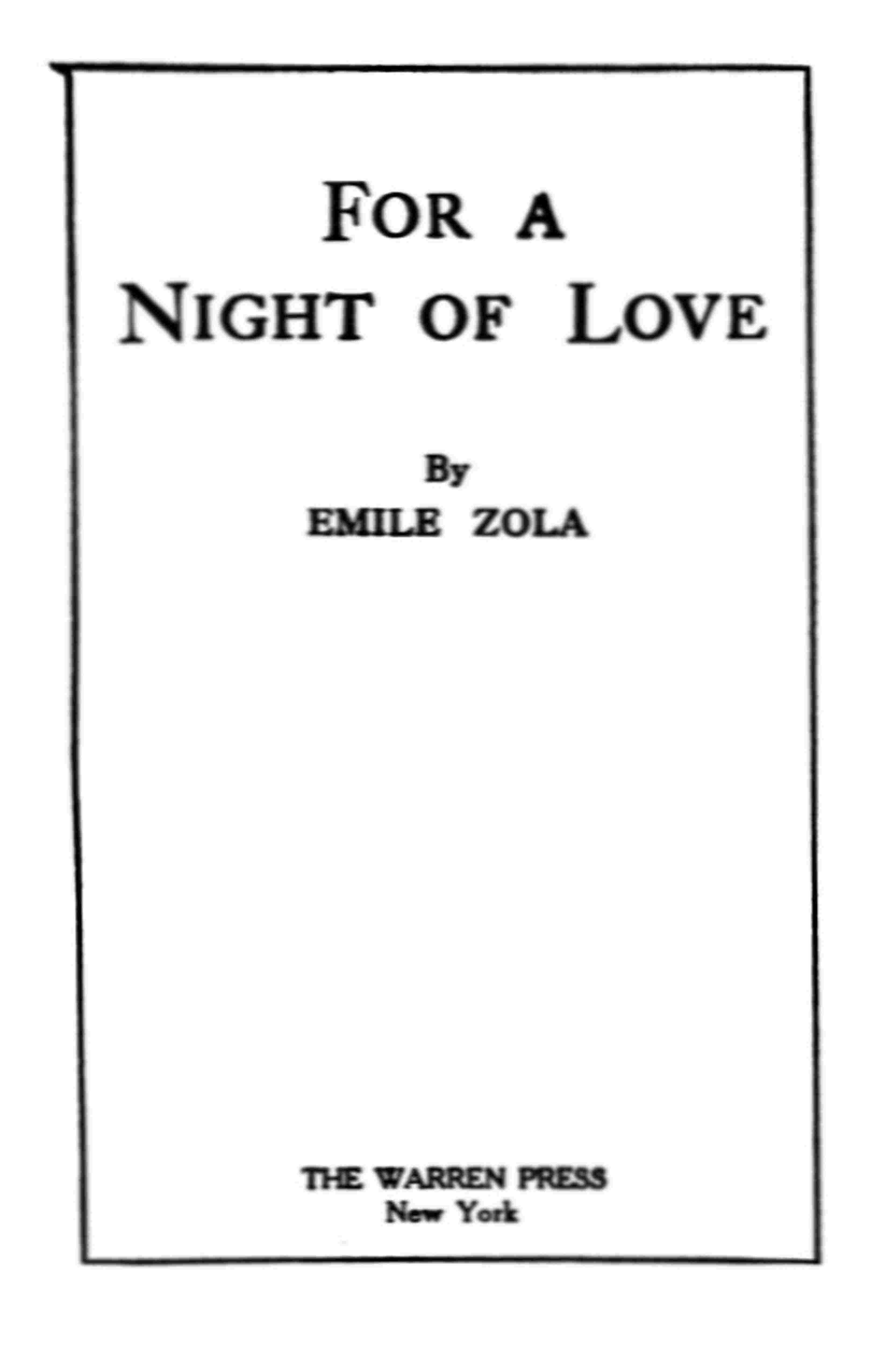 For a Night of Love cover
