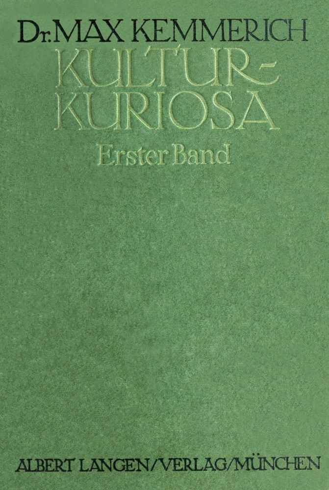 Kultur-Kuriosa, Erster Band cover