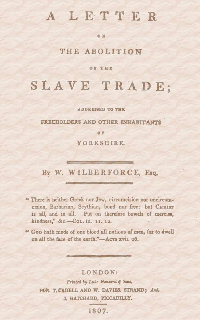 A Letter on the Abolition of the Slave Trade / Addressed to the freeholders and other inhabitants of Yorkshire cover