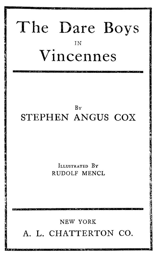 The Dare Boys in Vincennes cover